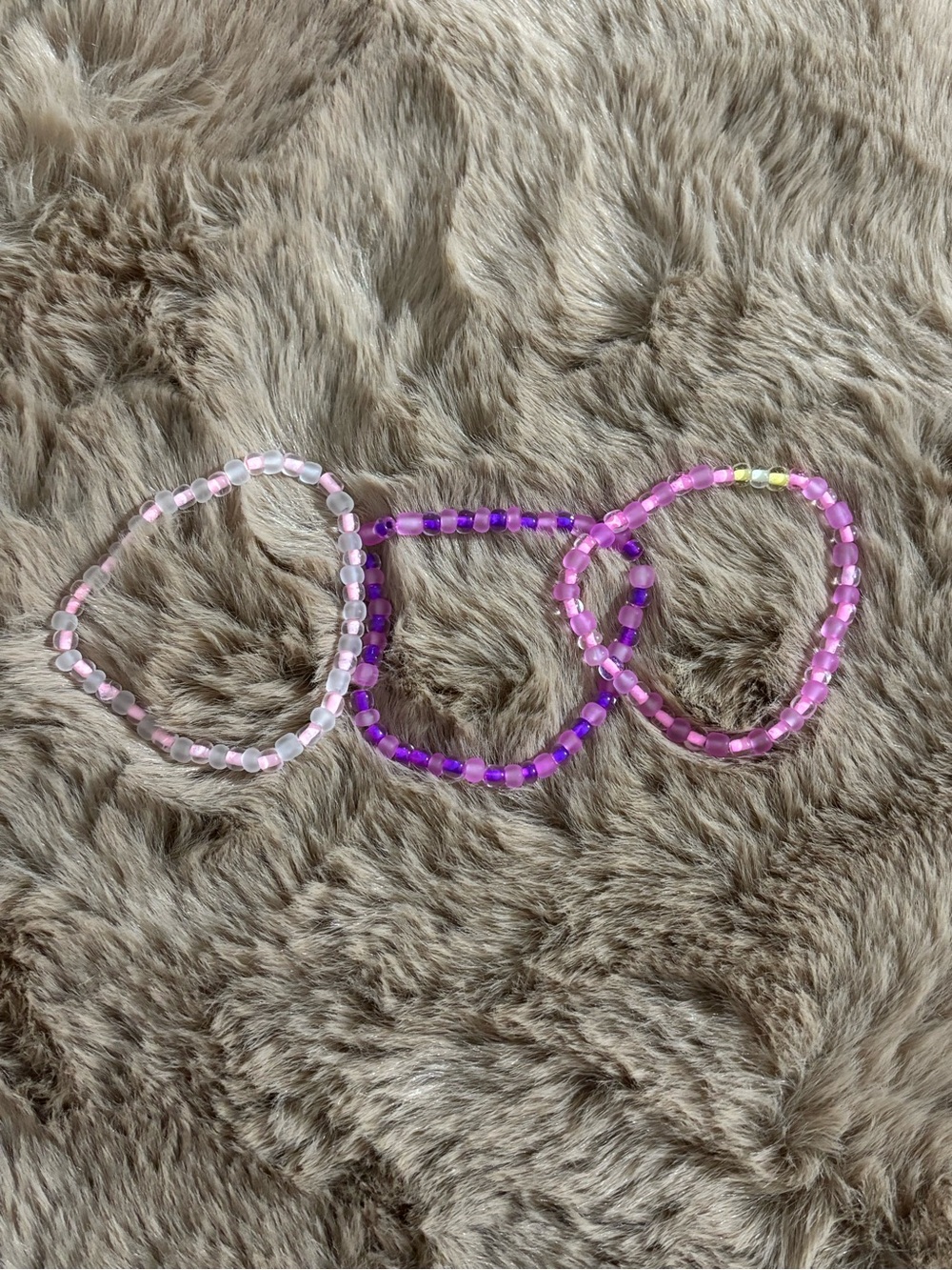 3pc Purple Beaded Bracelet Set